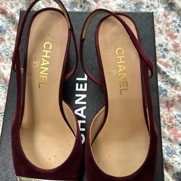 100% Authentic Chanel G31318 Sling backs heels classic style - Picture 3 of 5